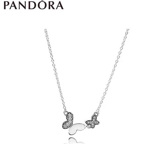 Pandora Silver Heart and Butterfly Necklace - Picture 2 of 10